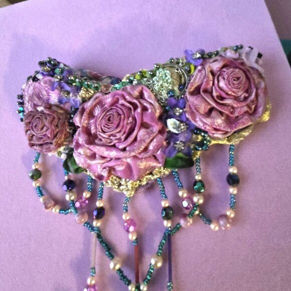 Handmade Women's Lilac Pink Collar Victorian Style Romantic Regency Vibe - Picture 3 of 7